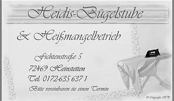Logo: Heidis Bügelstube &amp; Heißmangelbetrieb